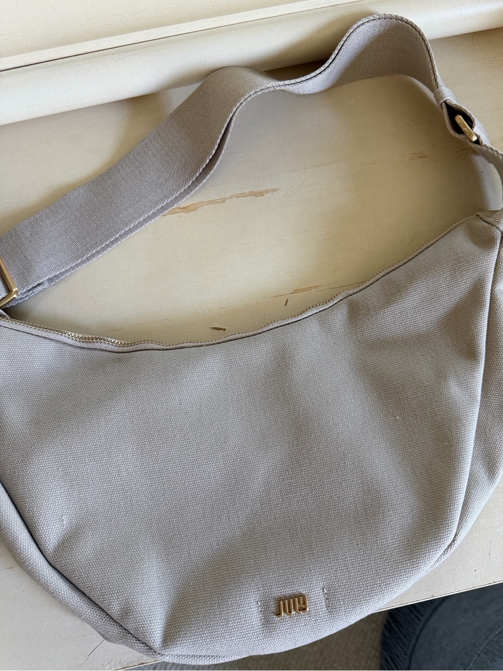 July Cream Canvas Shoulder Bag
